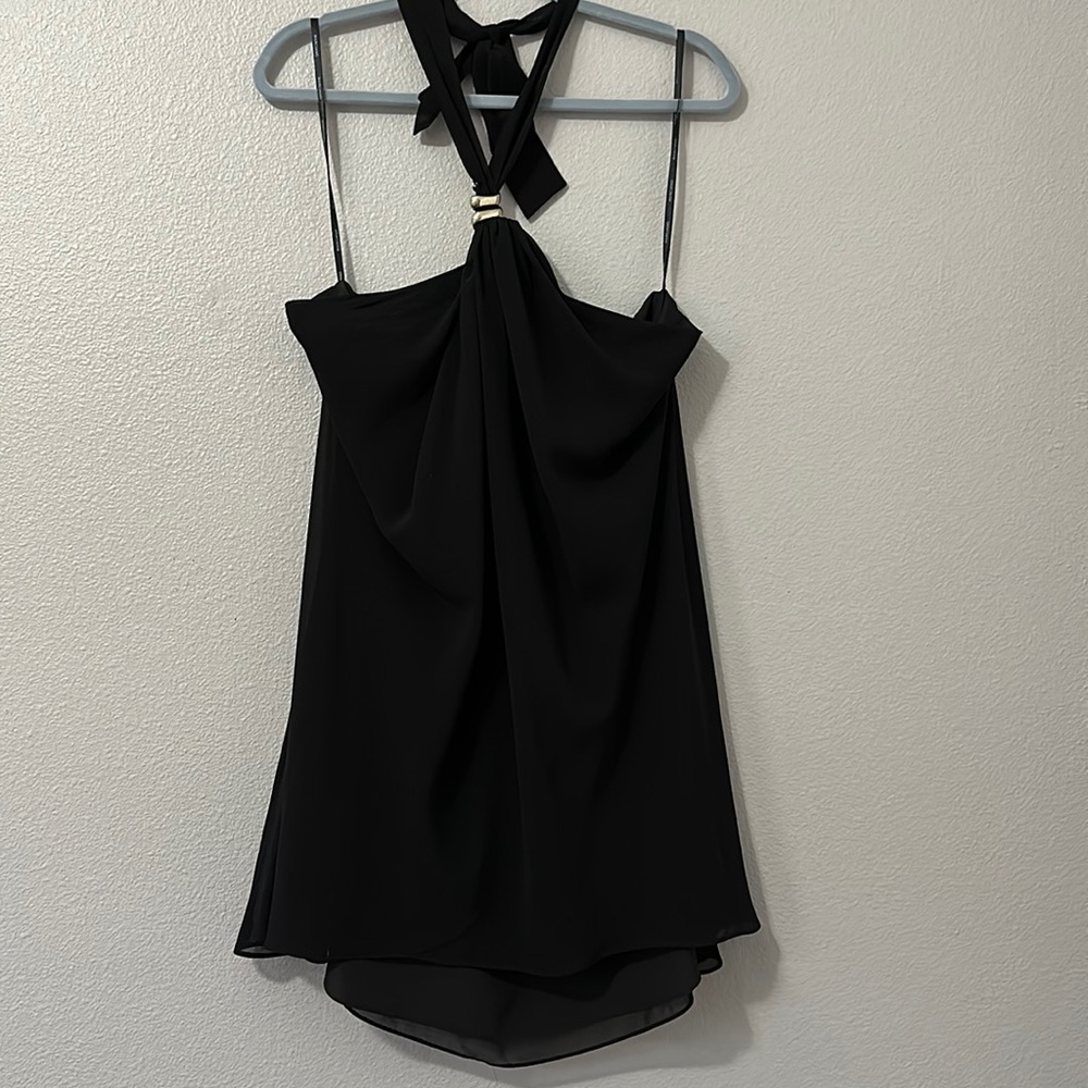 Long flowing halter top.